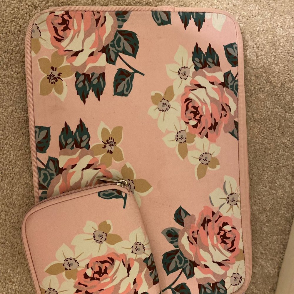 Floral Laptop and Charger Bag